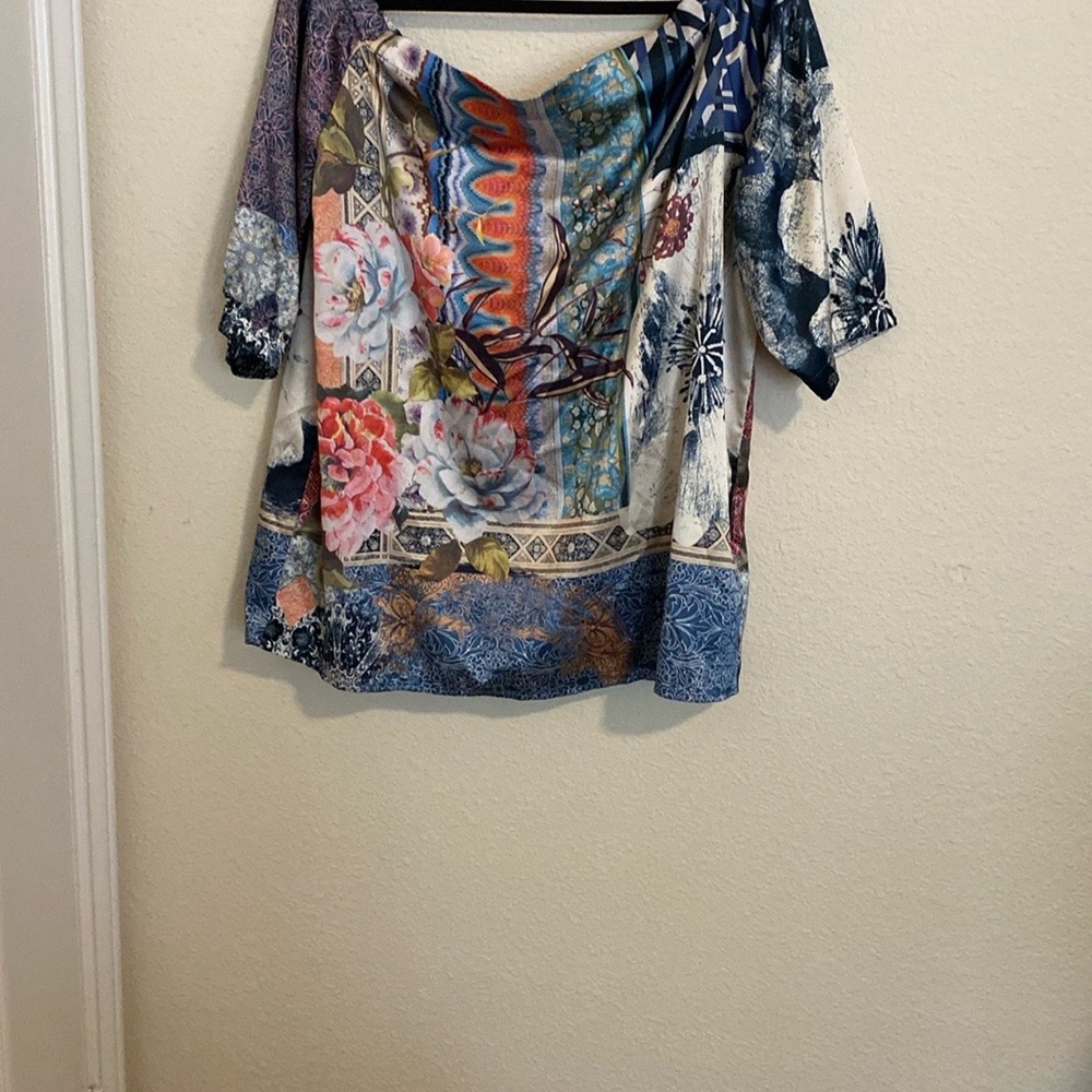 Chico's Multicolor Patchwork Blouse - image 3